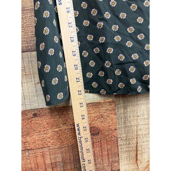 Loft Womens Floral Print Sleeveless Top With Ruffled Shoulders Green SP - Picture 4 of 6